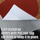 Aperturee - Aperturee Marroon Oval Rug Wood Fabric Floor Backdrop For Photo